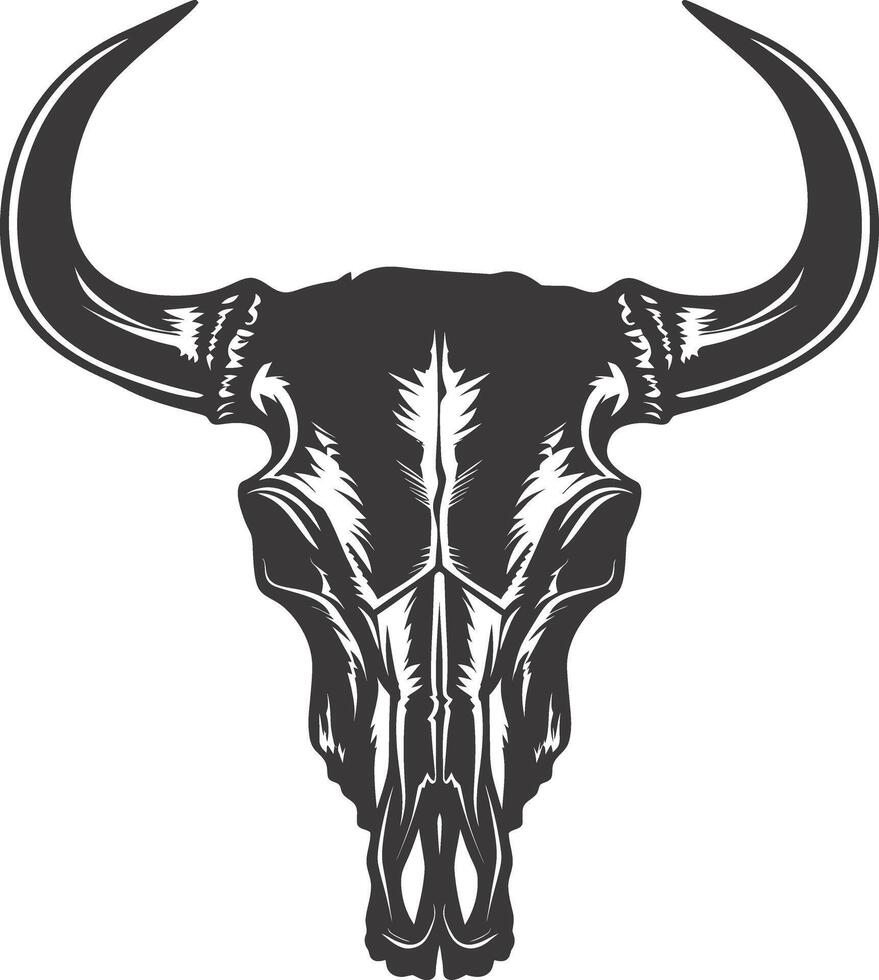 ai gegenereerd silhouet stier hoofd schedel zwart kleur enkel en alleen vector