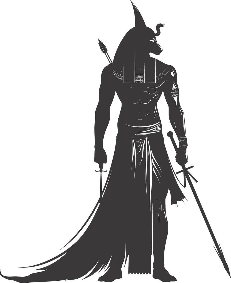 silhouet Anubis de Egypte mythisch schepsel zwart kleur enkel en alleen vector