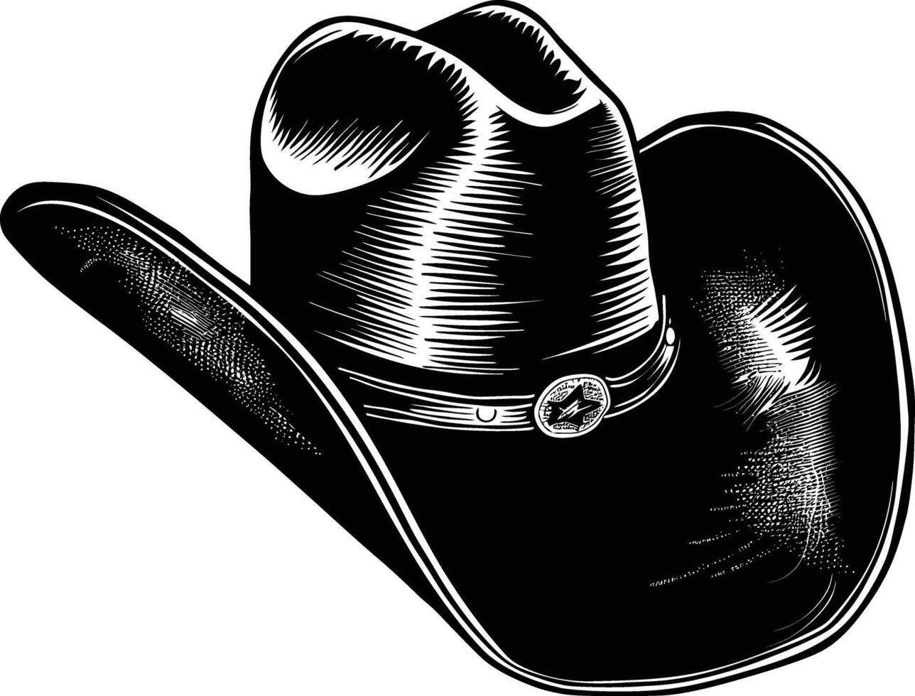 ai gegenereerd silhouet cowboy hoed zwart kleur enkel en alleen vector