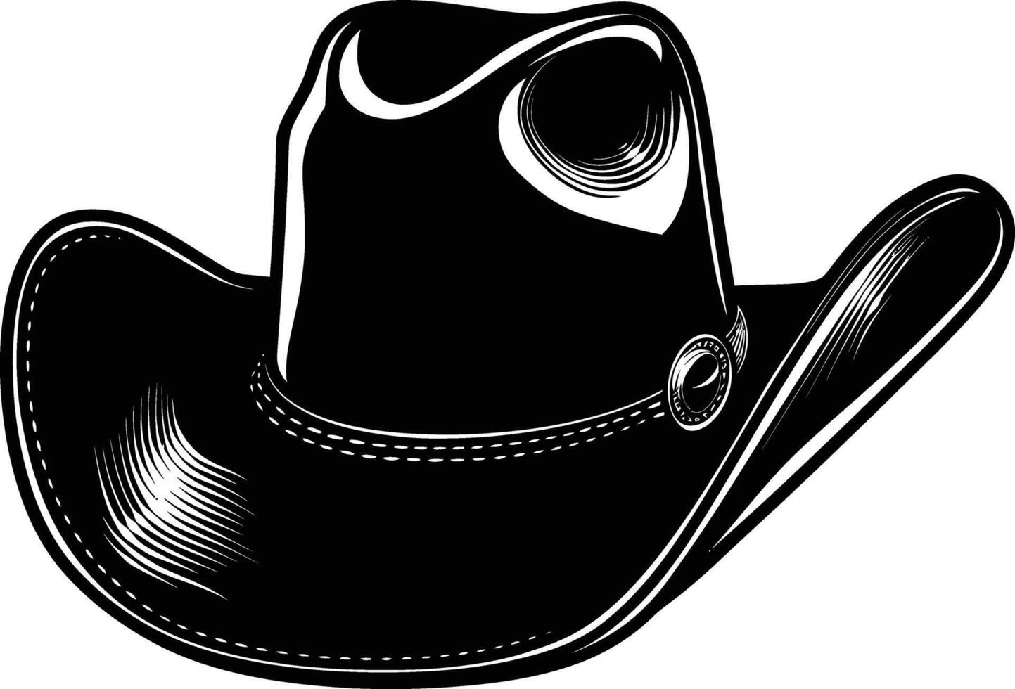 ai gegenereerd silhouet cowboy hoed zwart kleur enkel en alleen vector