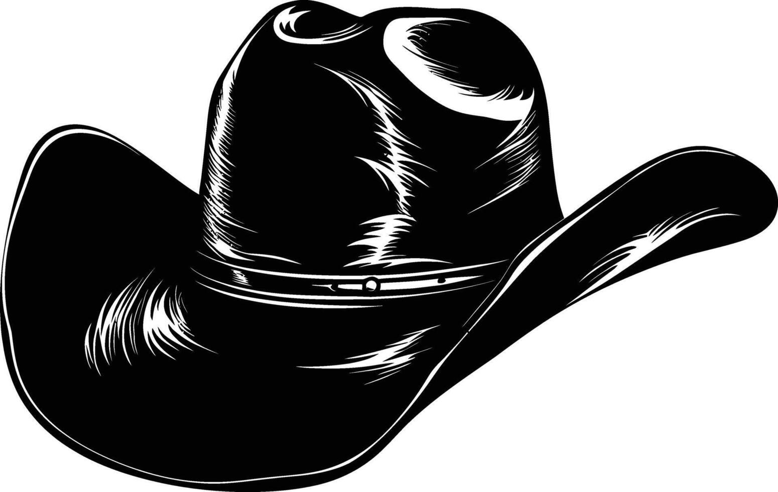 ai gegenereerd silhouet cowboy hoed zwart kleur enkel en alleen vector