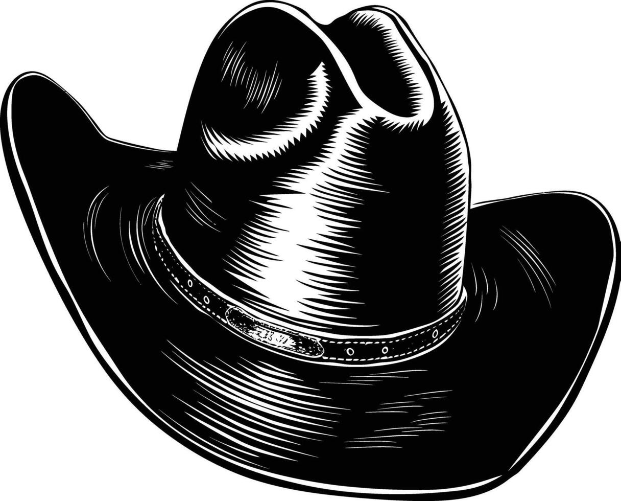 ai gegenereerd silhouet cowboy hoed zwart kleur enkel en alleen vector