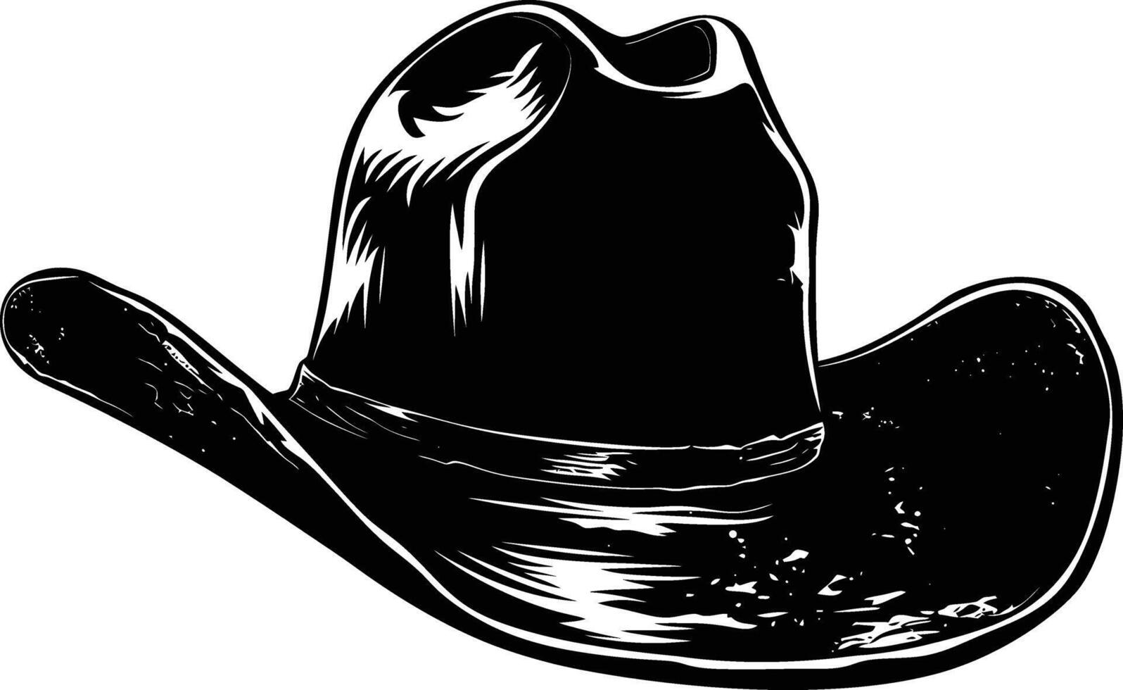 ai gegenereerd silhouet cowboy hoed zwart kleur enkel en alleen vector