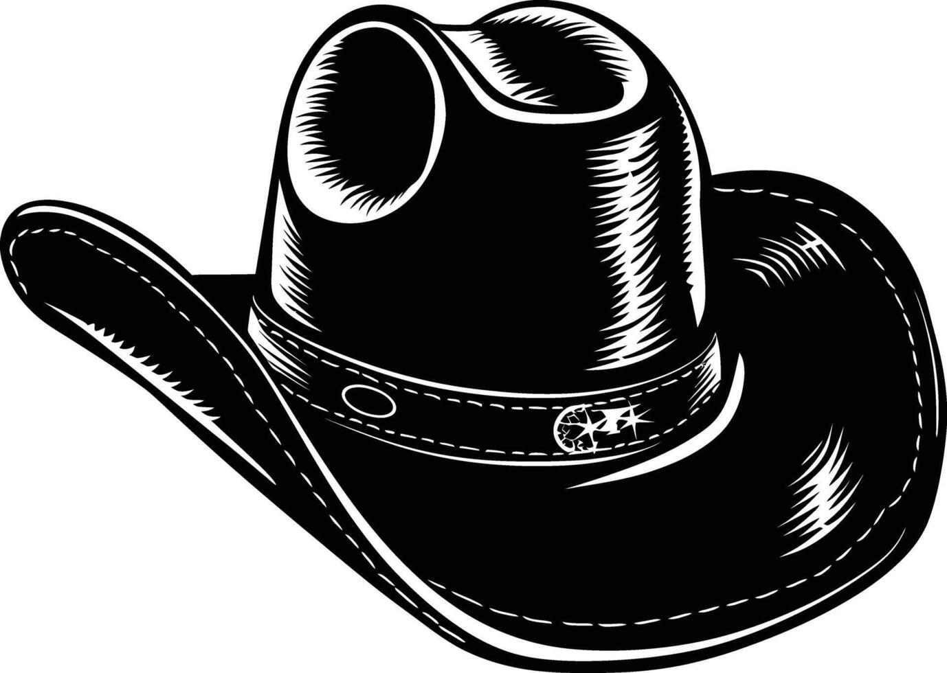 ai gegenereerd silhouet cowboy hoed zwart kleur enkel en alleen vector