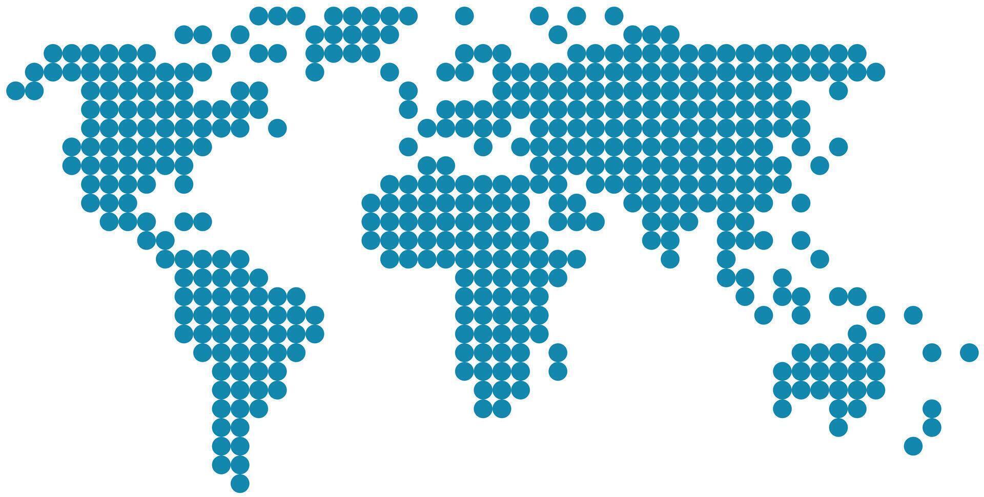 cirkel vorm wereld kaart Aan wit achtergrond. vector