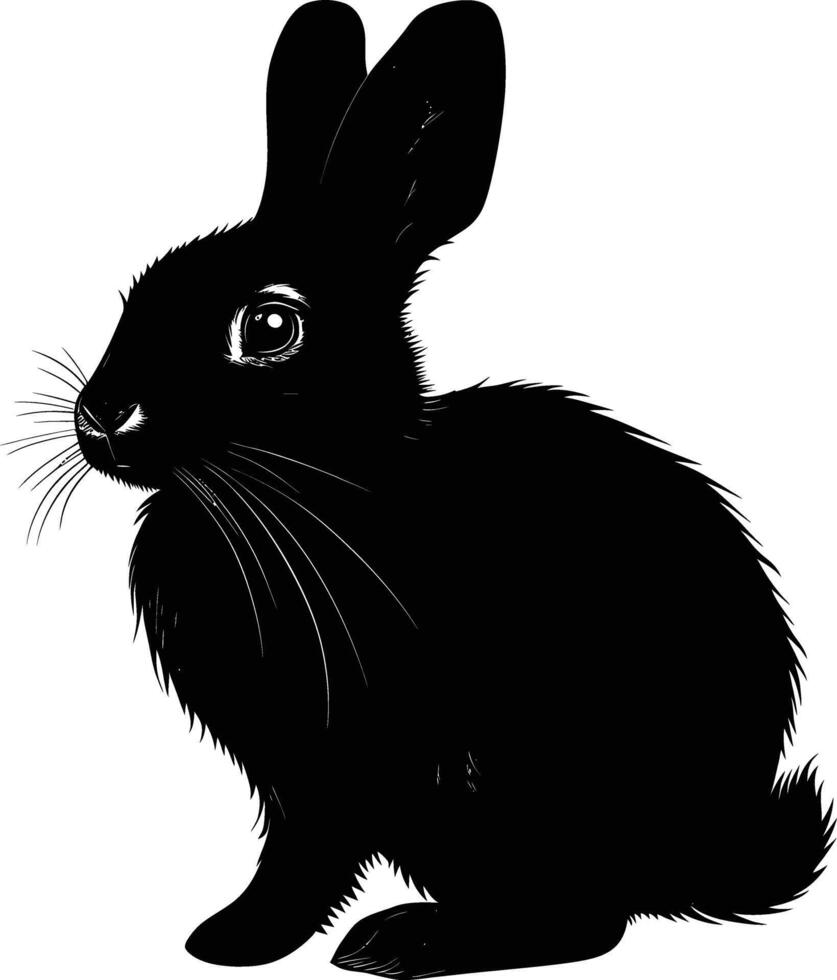 ai gegenereerd silhouet konijn of konijn dier zwart kleur enkel en alleen vector