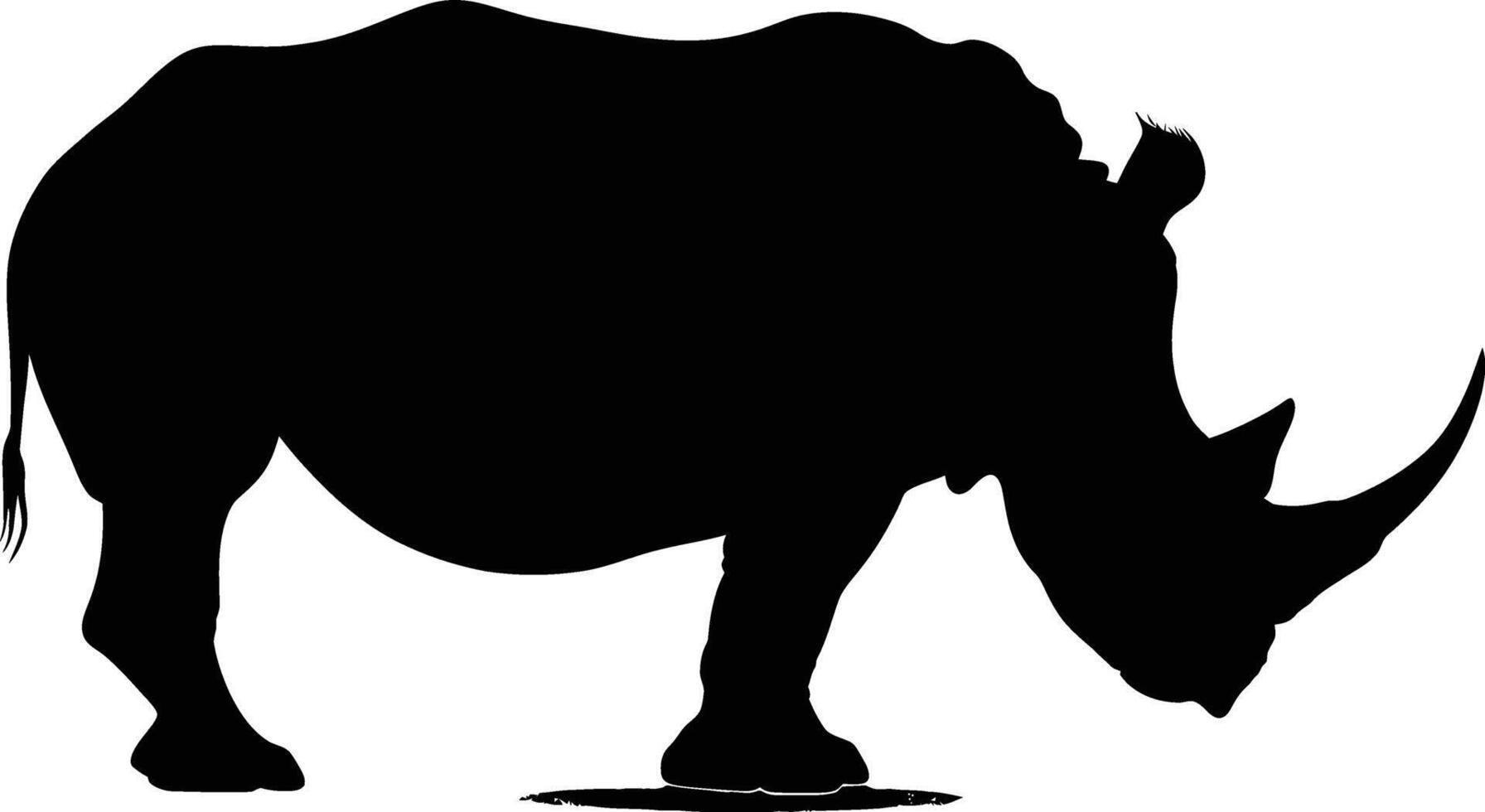 ai gegenereerd silhouet neushoorn dier zwart kleur enkel en alleen vol lichaam vector