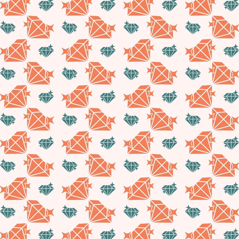 diamant icoon modieus oranje herhalen patroon schattig kleurrijk vector illustratie achtergrond