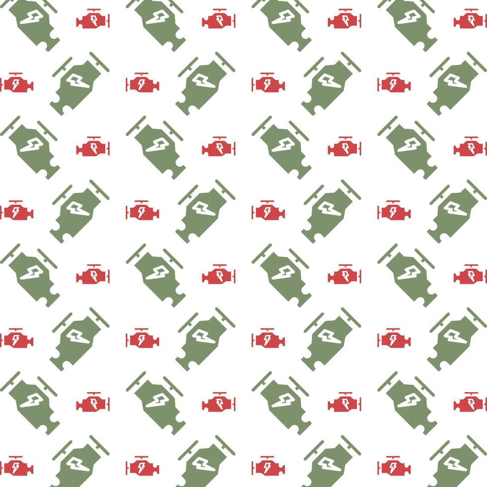 elektrisch motor icoon rood groen modieus herhalen patroon vector mooi illustratie achtergrond