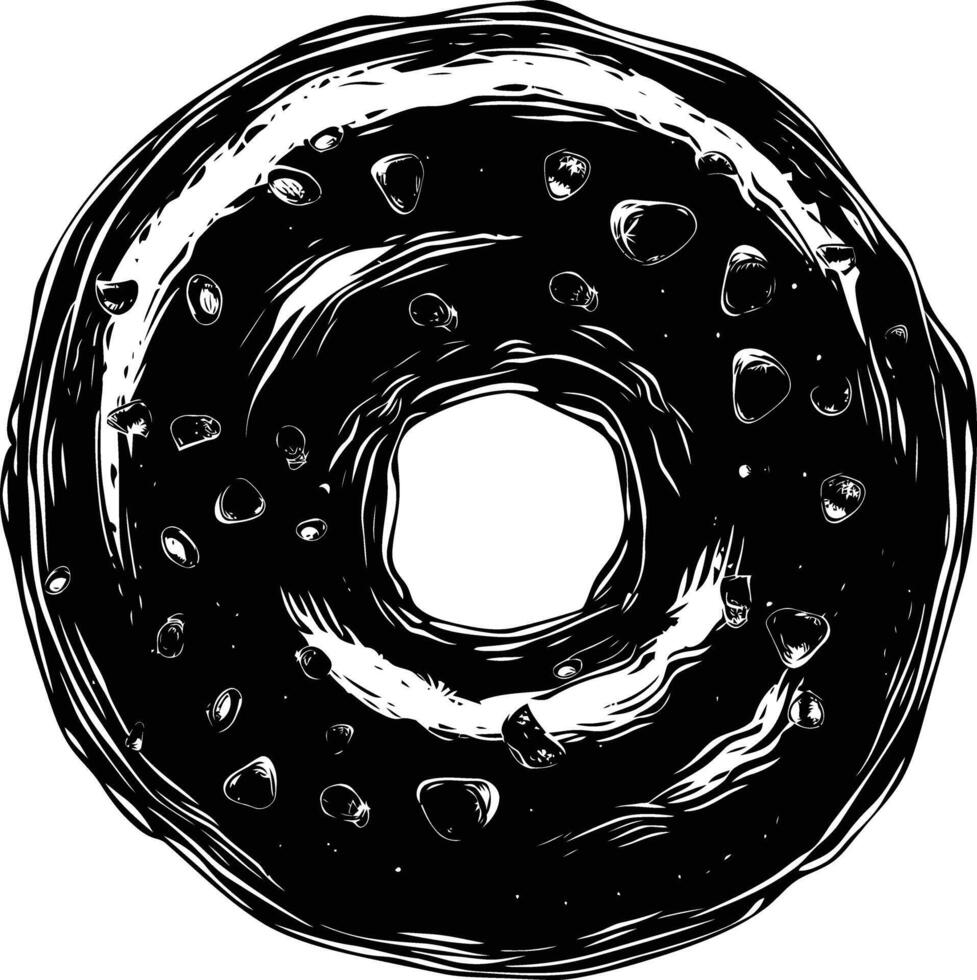 ai gegenereerd silhouet donut zwart kleur enkel en alleen vector