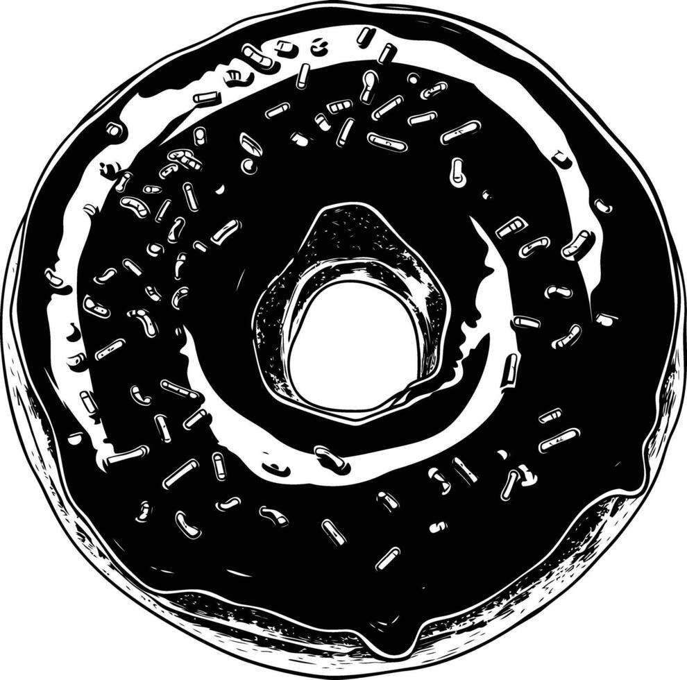 ai gegenereerd silhouet donut zwart kleur enkel en alleen vector