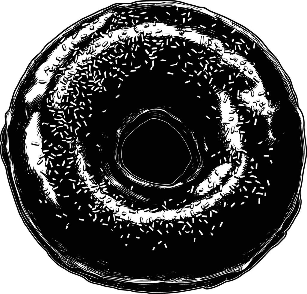 ai gegenereerd silhouet donut zwart kleur enkel en alleen vector