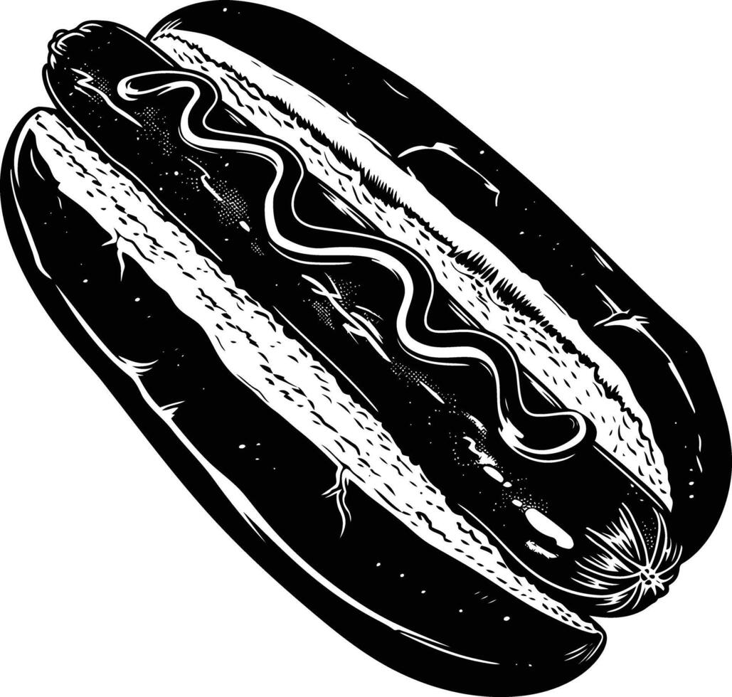 ai gegenereerd silhouet hotdog zwart kleur enkel en alleen vector