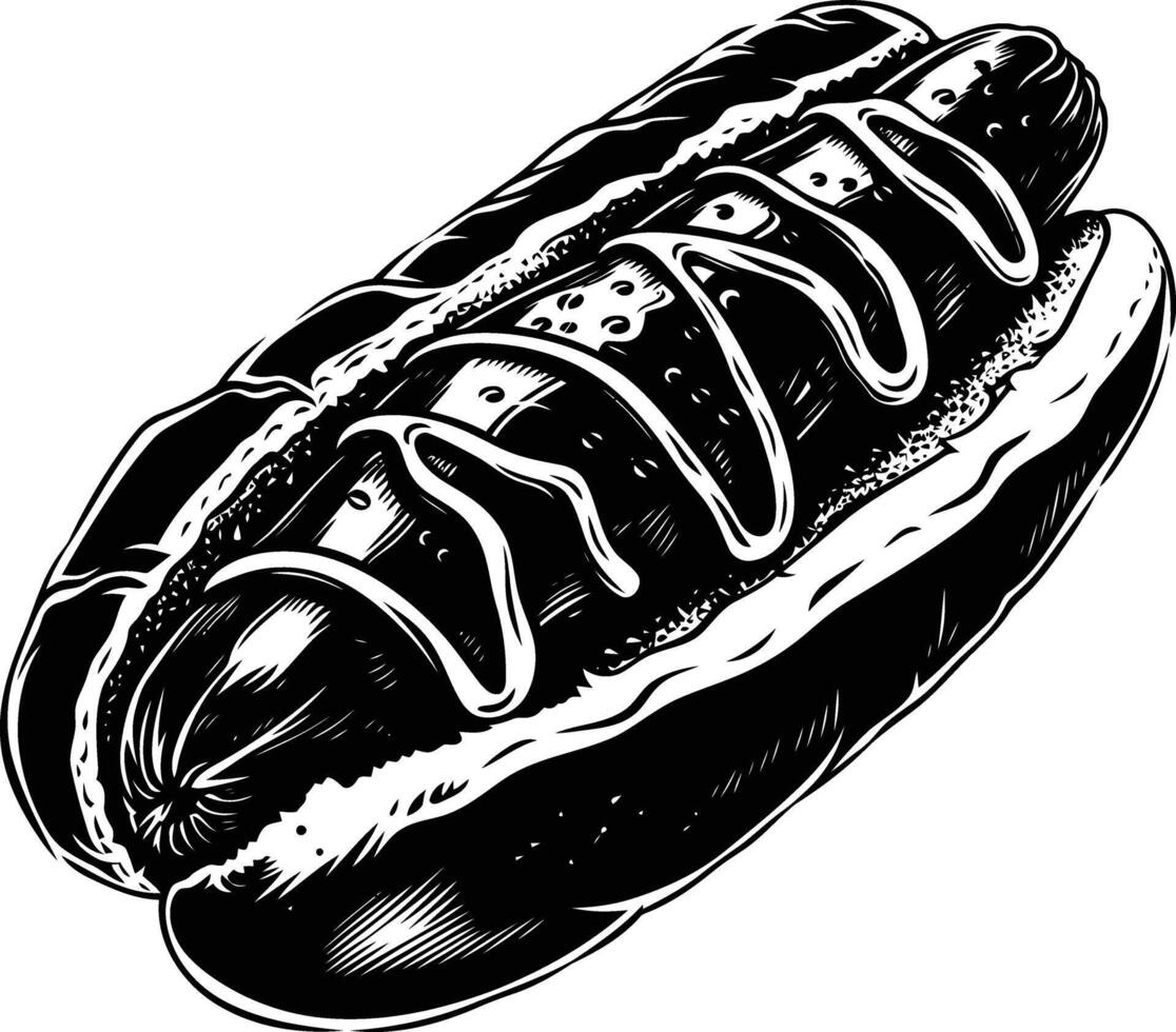 ai gegenereerd silhouet hotdog zwart kleur enkel en alleen vector