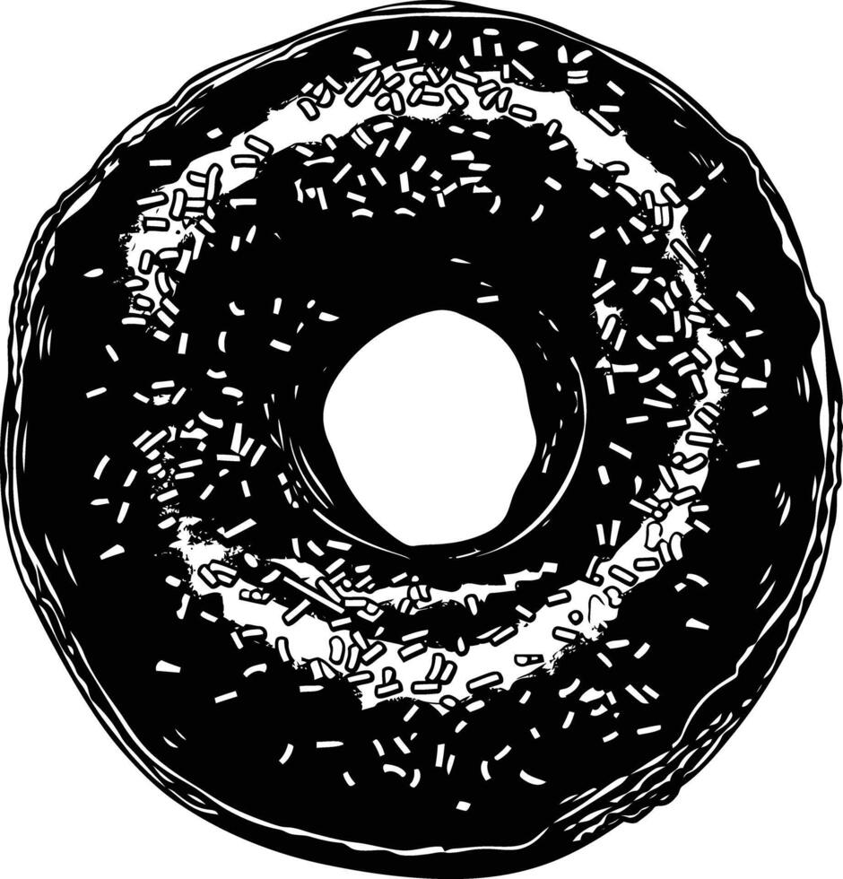 ai gegenereerd silhouet donut zwart kleur enkel en alleen vector