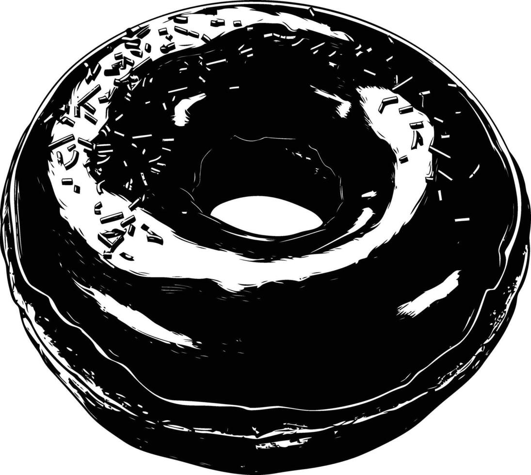 ai gegenereerd silhouet donut zwart kleur enkel en alleen vector