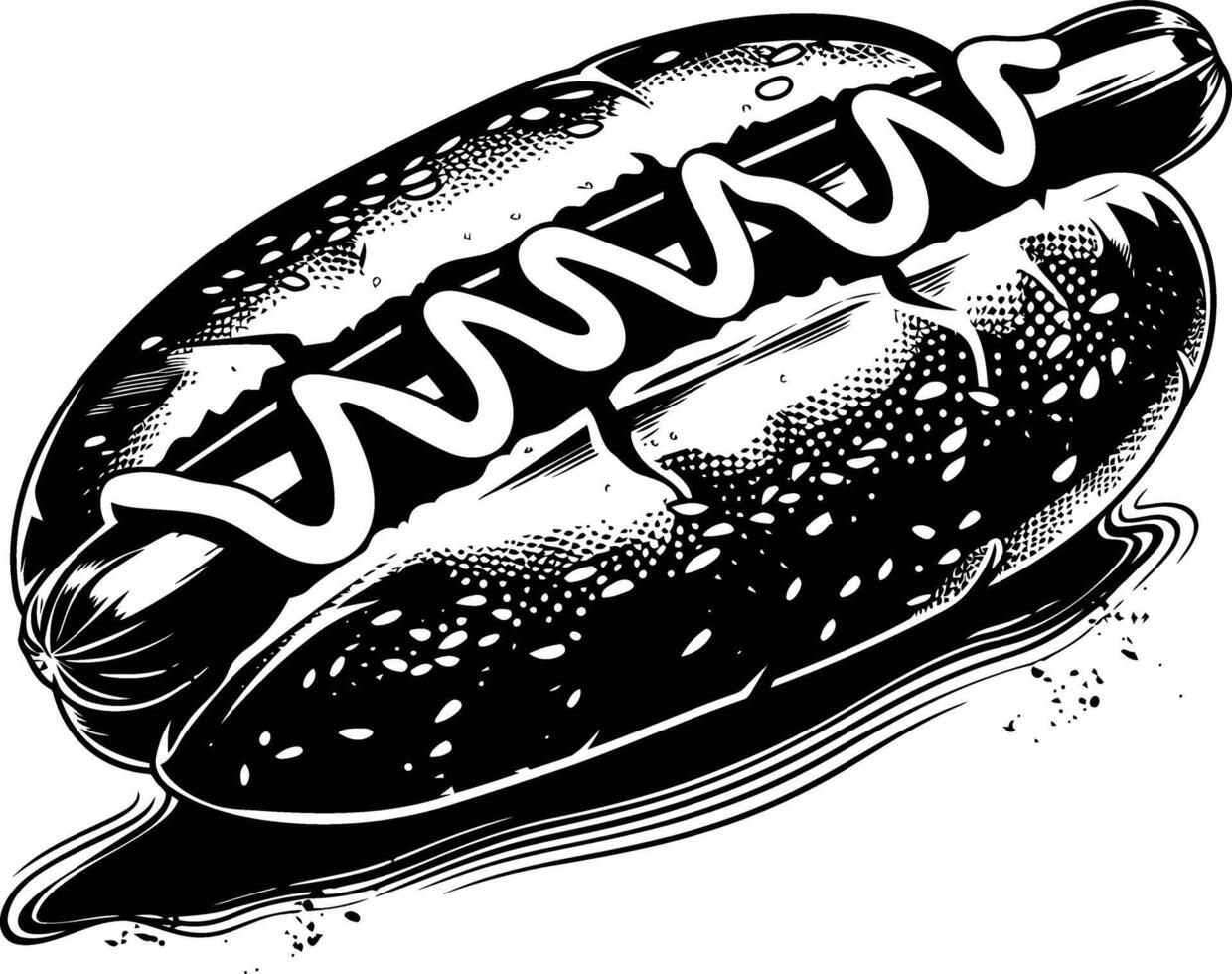 ai gegenereerd silhouet hotdog zwart kleur enkel en alleen vector