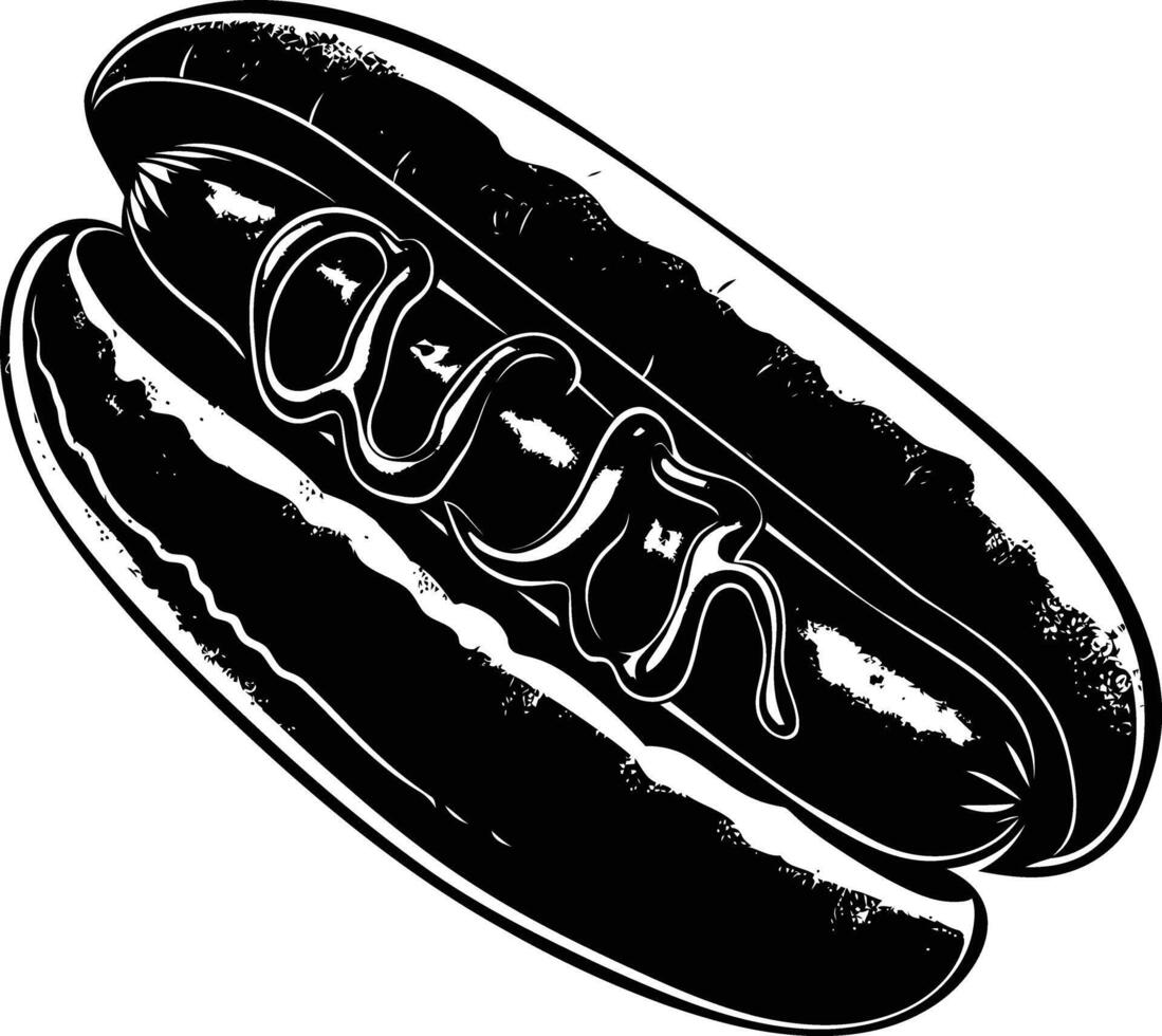 ai gegenereerd silhouet hotdog zwart kleur enkel en alleen vector