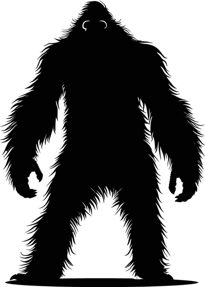 ai gegenereerd silhouet yeti de mythisch schepsel oude beest zwart kleur enkel en alleen vector