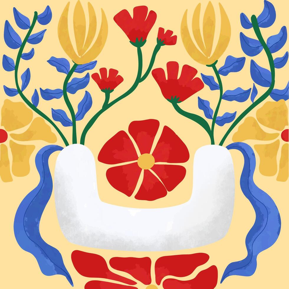 matisse geïnspireerd naadloos abstract vorm bloemen naadloos patroon voor textiel kleding stof behang omhulsel papier muur decor vector