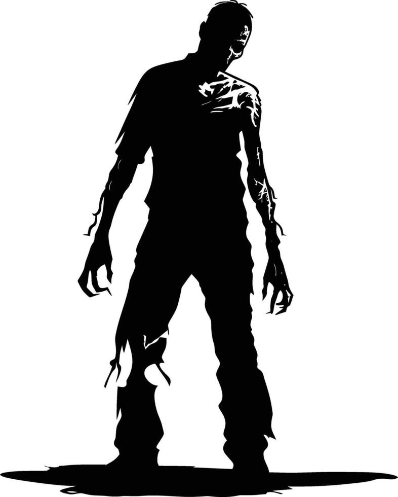 ai gegenereerd silhouet zombie zwart kleur enkel en alleen vol lichaam vector