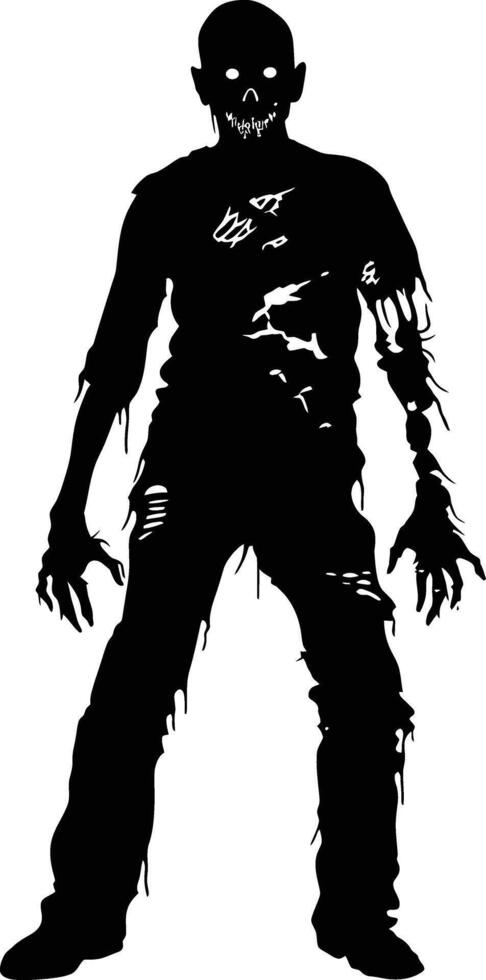 ai gegenereerd silhouet zombie zwart kleur enkel en alleen vol lichaam vector