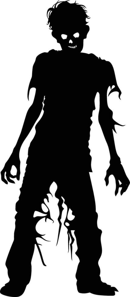 ai gegenereerd silhouet zombie zwart kleur enkel en alleen vol lichaam vector