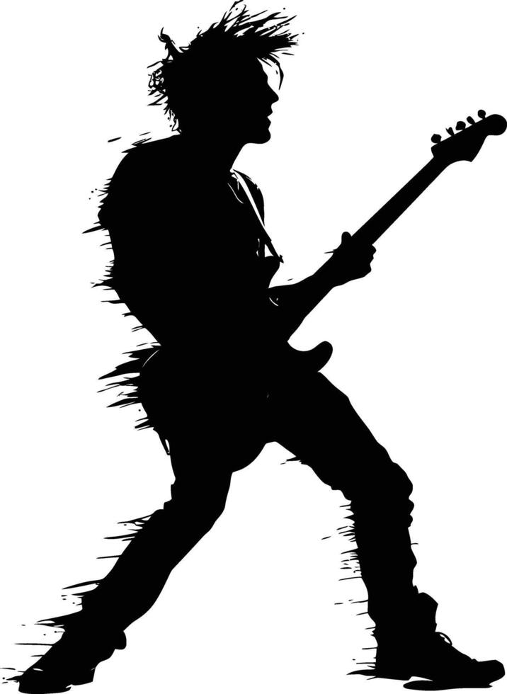 ai gegenereerd silhouet rocker in uitvoeren zwart kleur enkel en alleen vol lichaam vector