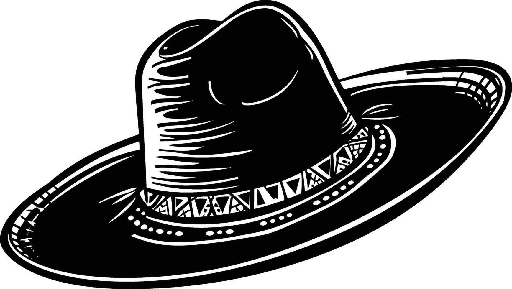 ai gegenereerd silhouet Mexicaans hoed sombrero zwart kleur enkel en alleen vector