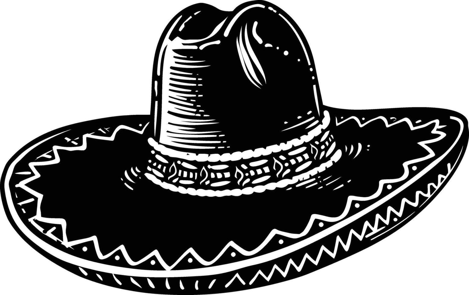 ai gegenereerd silhouet Mexicaans hoed sombrero zwart kleur enkel en alleen vector