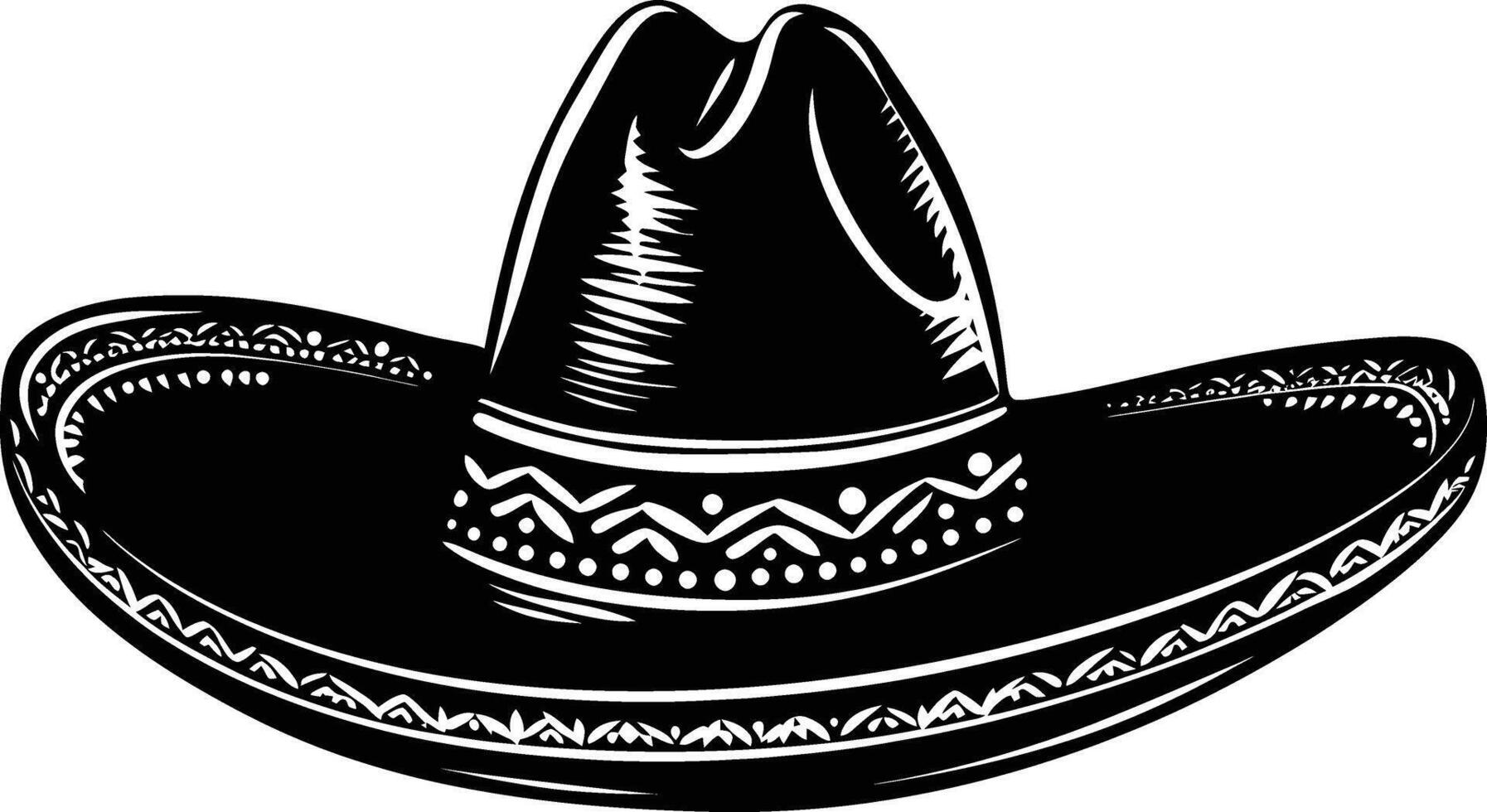 ai gegenereerd silhouet Mexicaans hoed sombrero zwart kleur enkel en alleen vector