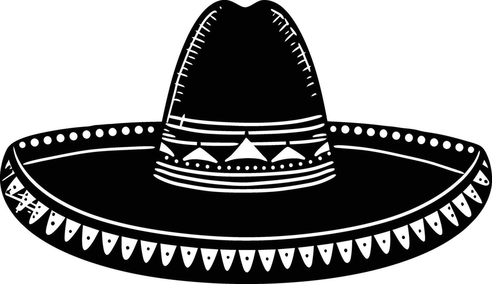 ai gegenereerd silhouet Mexicaans hoed sombrero zwart kleur enkel en alleen vector