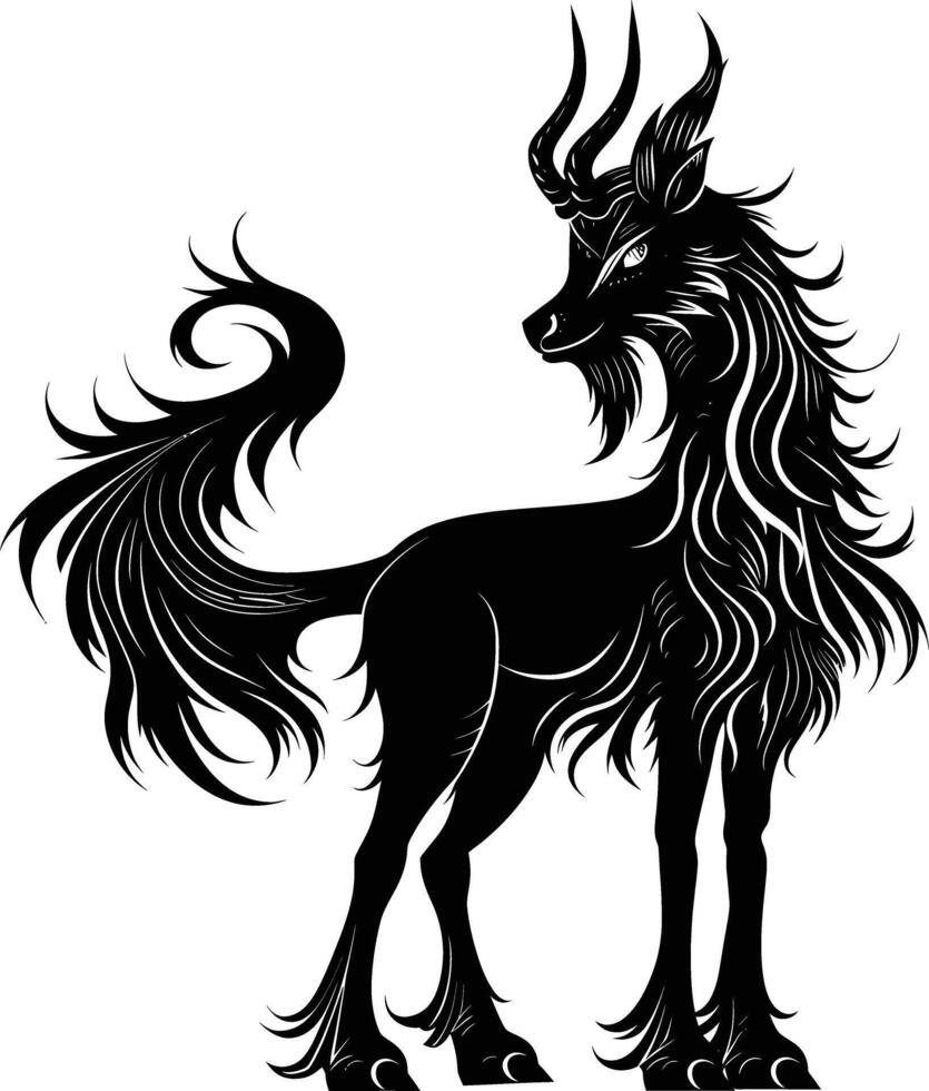 ai gegenereerd silhouet kirin de mythisch schepsel zwart kleur enkel en alleen vector