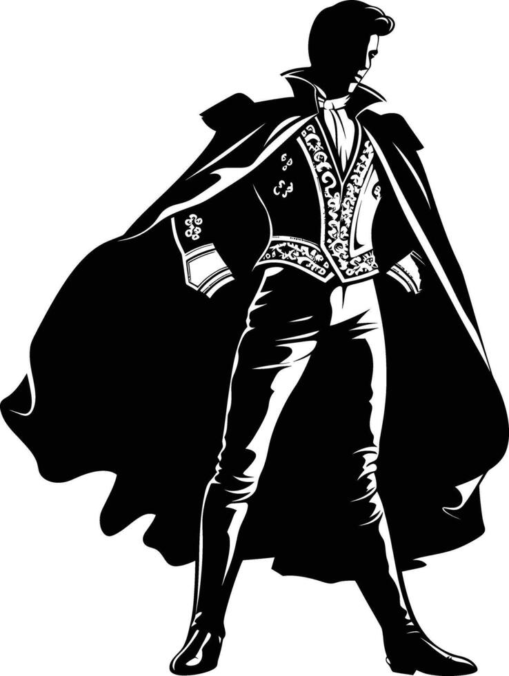 ai gegenereerd silhouet matador zwart kleur enkel en alleen vol lichaam vector