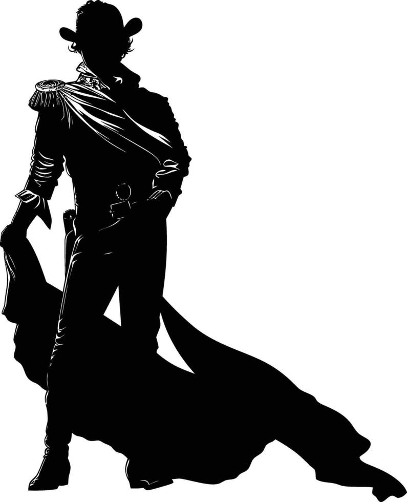 ai gegenereerd silhouet matador zwart kleur enkel en alleen vol lichaam vector