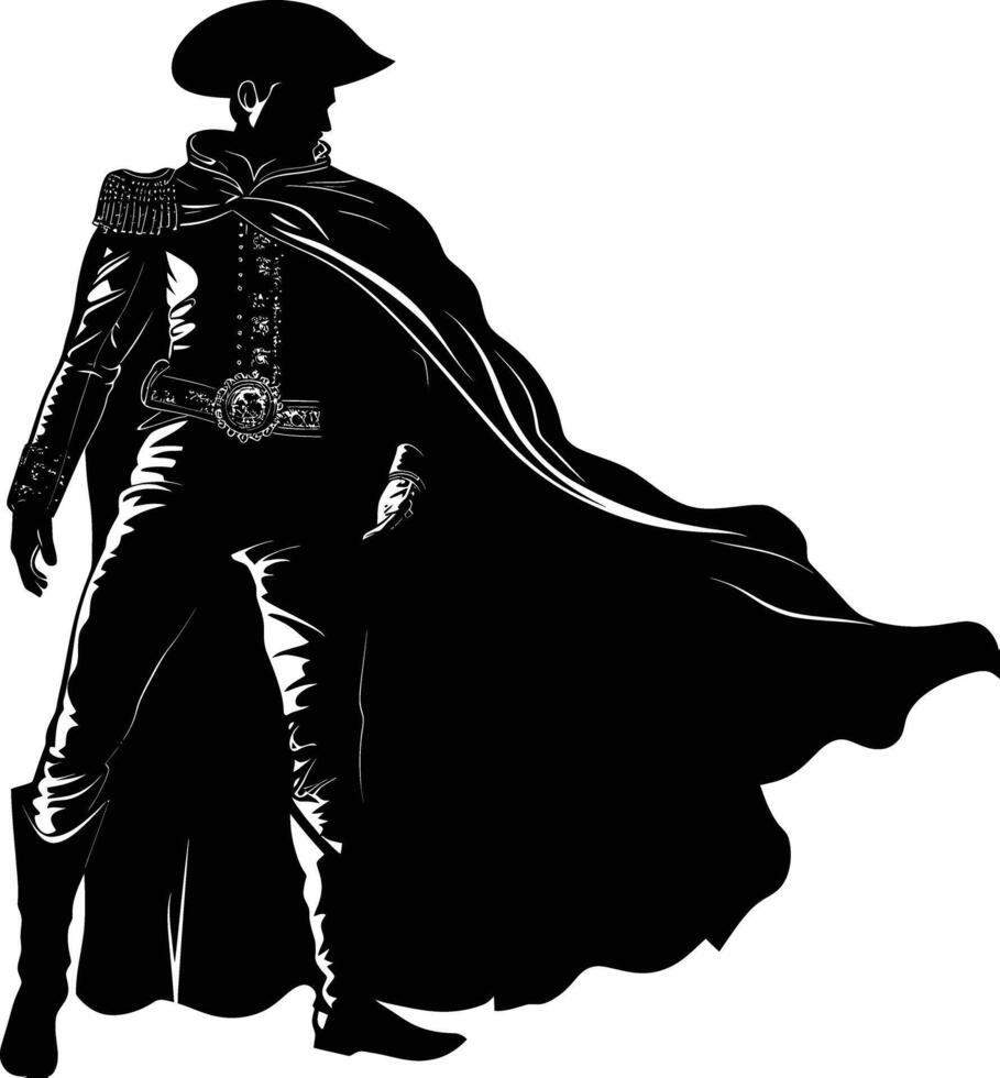 ai gegenereerd silhouet matador zwart kleur enkel en alleen vol lichaam vector