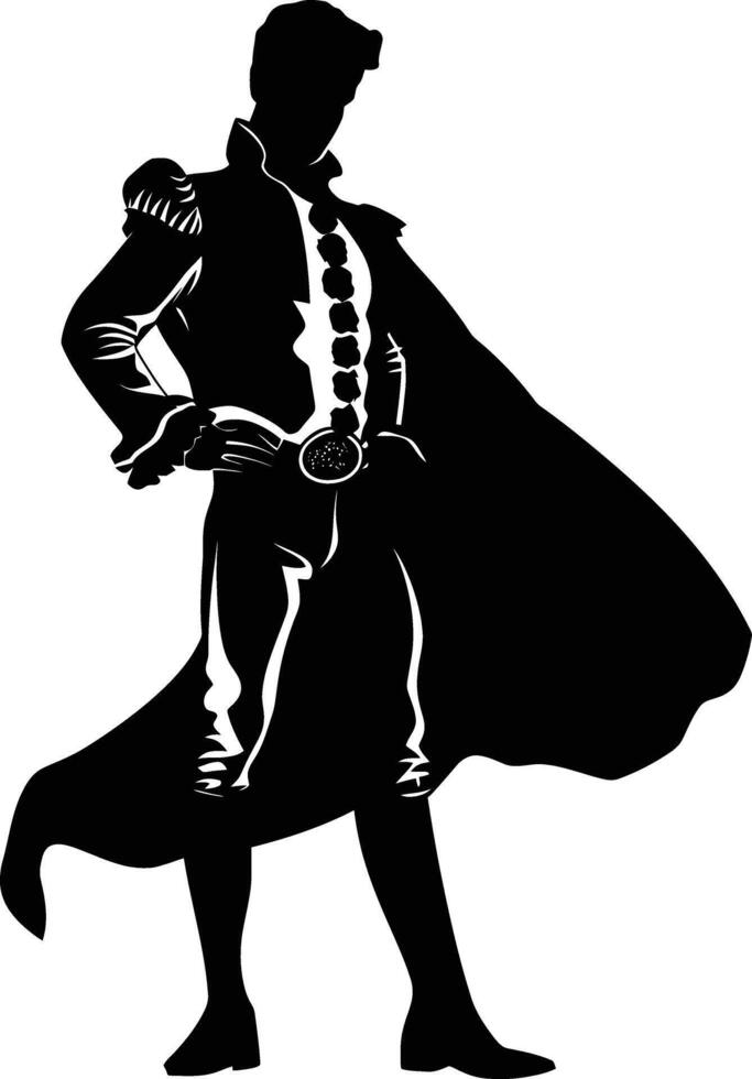 ai gegenereerd silhouet matador zwart kleur enkel en alleen vol lichaam vector
