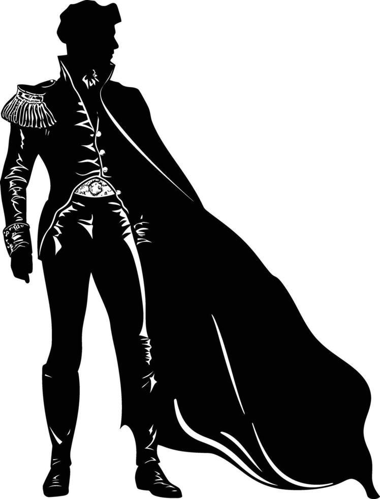 ai gegenereerd silhouet matador zwart kleur enkel en alleen vol lichaam vector
