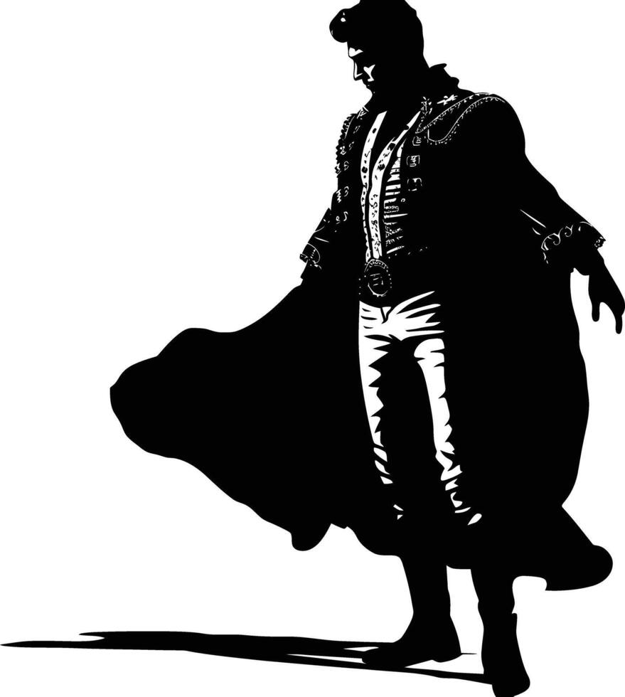 ai gegenereerd silhouet matador zwart kleur enkel en alleen vol lichaam vector