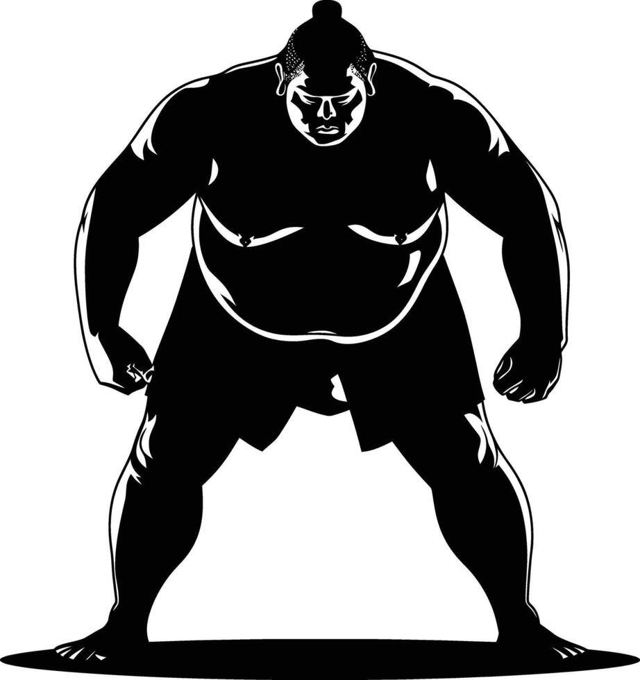 ai gegenereerd silhouet Japans sumo atleet zwart kleur enkel en alleen vector