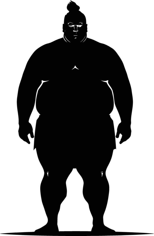 ai gegenereerd silhouet Japans sumo atleet zwart kleur enkel en alleen vector