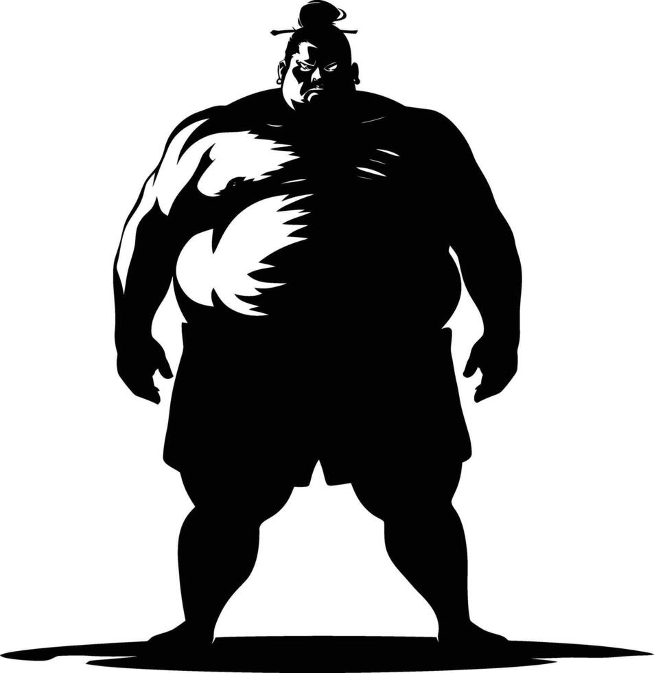 ai gegenereerd silhouet Japans sumo atleet zwart kleur enkel en alleen vector