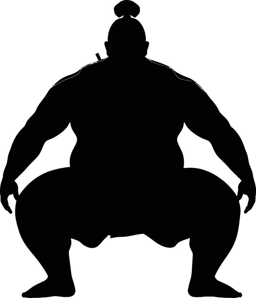 ai gegenereerd silhouet Japans sumo atleet zwart kleur enkel en alleen vector