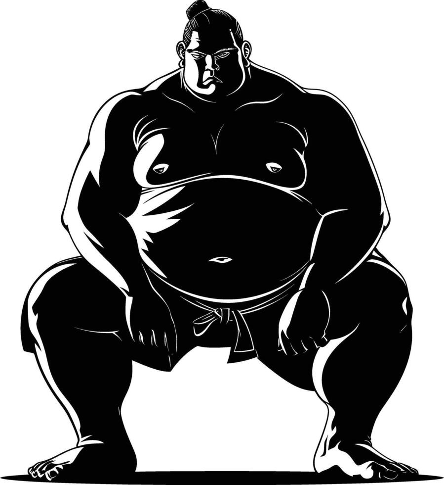 ai gegenereerd silhouet Japans sumo atleet zwart kleur enkel en alleen vector