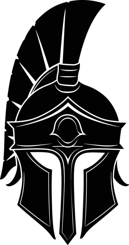 ai gegenereerd silhouet oude Grieks helm zwart kleur enkel en alleen vector