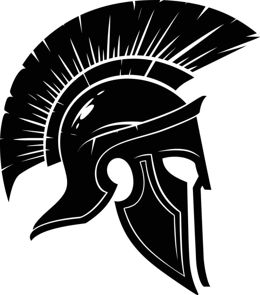 ai gegenereerd silhouet oude Grieks helm zwart kleur enkel en alleen vector