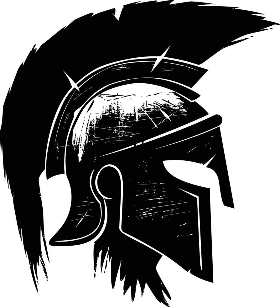 ai gegenereerd silhouet oude Grieks helm zwart kleur enkel en alleen vector