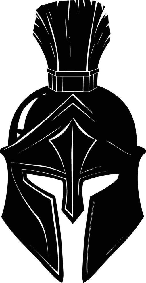 ai gegenereerd silhouet oude Grieks helm zwart kleur enkel en alleen vector