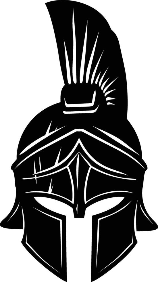 ai gegenereerd silhouet oude Grieks helm zwart kleur enkel en alleen vector