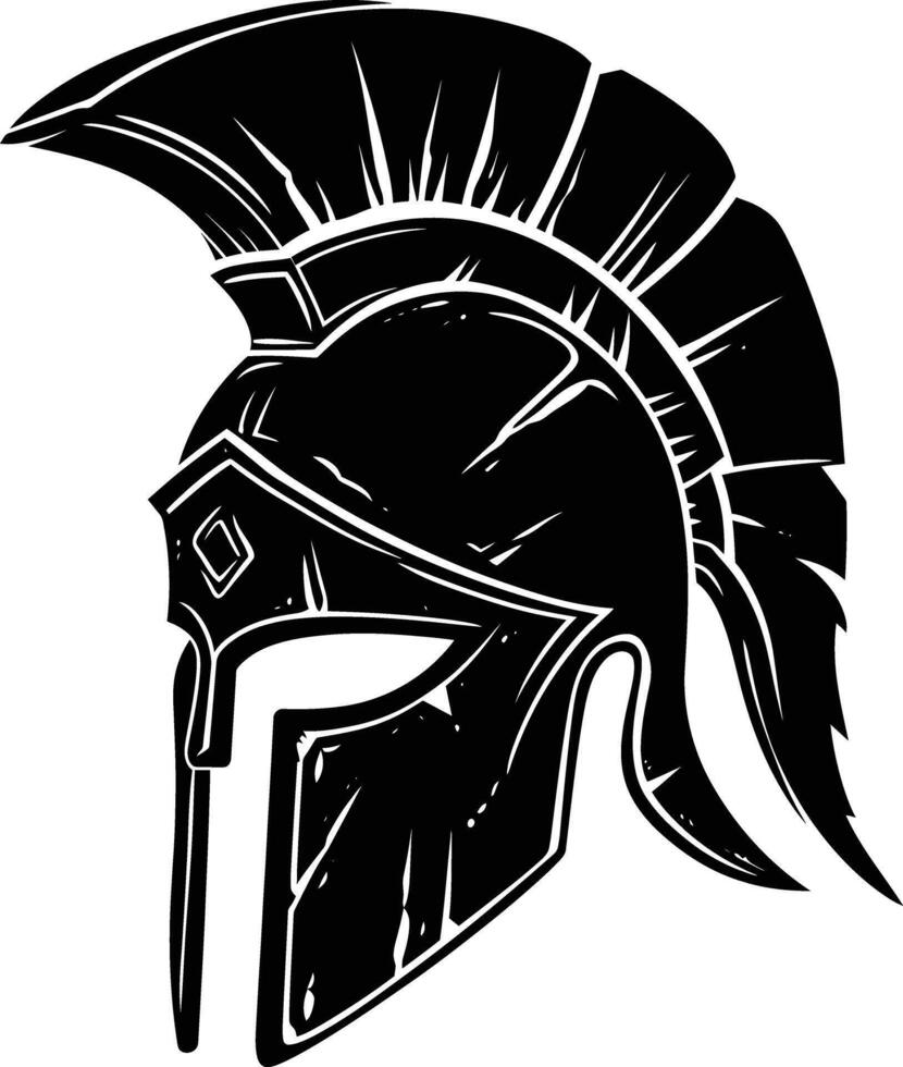 ai gegenereerd silhouet oude Grieks helm zwart kleur enkel en alleen vector